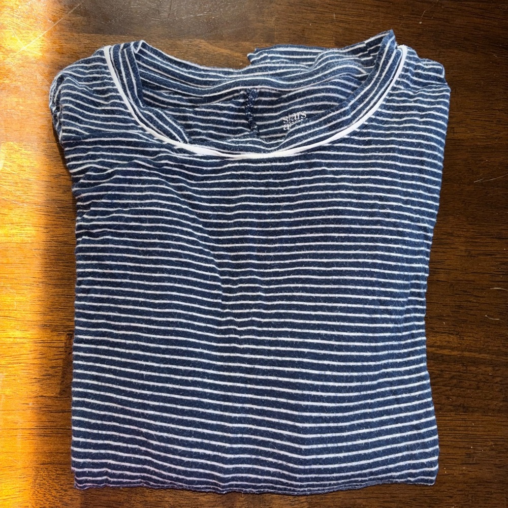 Stars above women’s long sleeve striped pajama shirt